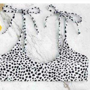 ZAFUL Printed Tie Bralette Bikini Set + Extra Top